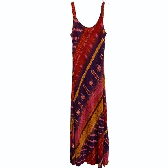 Vintage Hilo Hattie Original Maxi Dress Hawaiian l Orange Aloha Sunset S… - Picture 9 of 12
